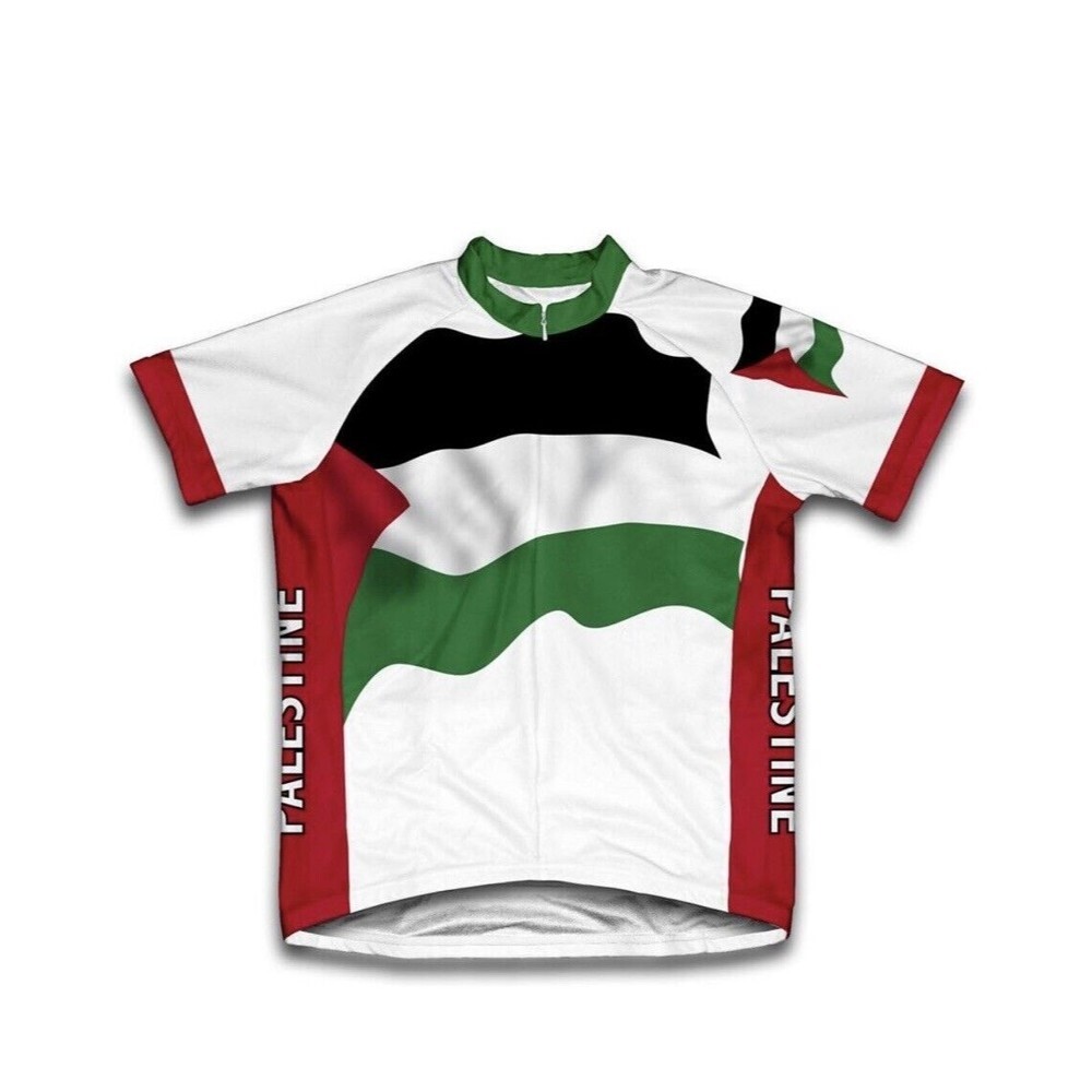 Men’s ScudoPro Palestine Flag Short Sleeve Cycling Jersey Size XXXXL 4XL